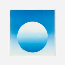 Herbert Bayer, Weightless Blue, 1975, screenprint on paper