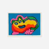 Blue Eyed Creature by Karel Appel, 1971, lithograph on paper, sold Jun 2017