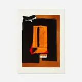 Robert Motherwell, Alphabet Series print, 1987, aquatint, lift-ground etching with printed collage
