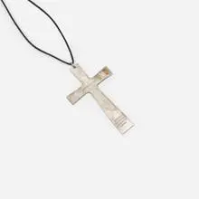 Awakening Cross by Rodney Graham, 2006, silver, cord, sold Jun 2017