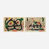 Untitled (two plates from Le Lezard aux Plumes D'or) by Joan Miró, 1967, lithograph on paper, sold Jun 2017