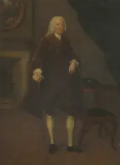 Arthur Devis, Untitled, in a brown coat oil on canvas 48 x 36.5cm