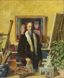 Sir Richard Rees Bt, Untitled, in his studio oil on canvas 74 x 62cm Provenance: Lady du Cros