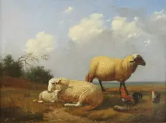 Jacob van Dieghem, Untitled, oil on panel each 17.75 x 24cm (2)