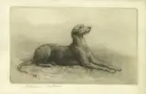 Herbert Dicksee, Untitled, recumbent original etching on vellum