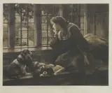Herbert Dicksee, Untitled, Kent. original etching on vellum