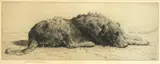 Herbert Dicksee, Untitled, lying down original etching on paper