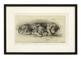 Herbert Dicksee, Untitled, Herbert Thomas Dicksee RE (1862-1942) ‘Airedale Pups’ original etching on wove paper