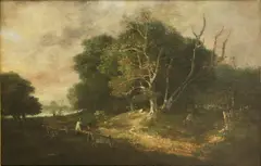 John Crome, Untitled, Suffolk oil on panel 27.3 x 40.3cm Provenance: Christie's