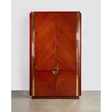 Karl Springer, Special Order 'Oval Cabinet', , mahogany, polished brass