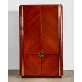 Karl Springer, Special Order 'Oval Cabinet', , mahogany, polished brass, mirrored interior