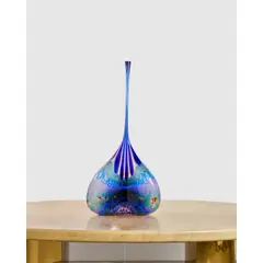 Stephen Rolfe Powell, 'Blue Stretching Sticky', from the 'Teaser' series, seat-shaped blown murrine glass, engraved 'Stephen Powell 2000 TF'