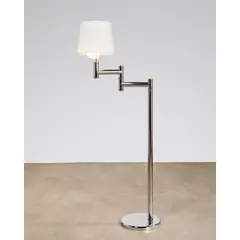 Karl Springer, Swing-Arm Floor Lamp, , chrome-plated steel, polished brass