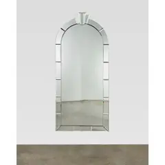 Monumental 'Dome Top Art Deco' Wall Mirror by Karl Springer, ,, clear glass, mirror plate, sold Mar 2026