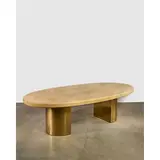 Karl Springer, 'Racetrack' Dining Table, , goatskin, polished brass, wood