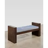 'Sculpture' Bench by Karl Springer, , wood, scored leather, upholstery, sold Mar 2026