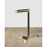 Karl Springer, Rare 'Sculpture Reading' Floor Lamp, , steel with gunmetal finish, polished brass, Lucite
