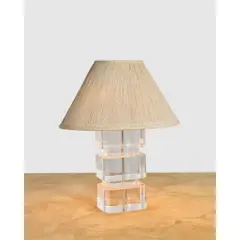 Table Lamp by Karl Springer, , Lucite, fabric shade, sold Mar 2026