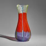 Anzolo Fuga, Large 'Bandiere' Vase, M, hand-blown glass with banded cane decoration