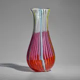 Anzolo Fuga, Large 'Bandiere' Vase, M, hand-blown glass with banded cane decoration