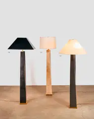 'JMF' Floor Lamp by Karl Springer, , black lizard leather, polished brass, sold Mar 2026