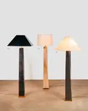 Karl Springer, 'JMF' Floor Lamp, , black lizard leather, polished brass