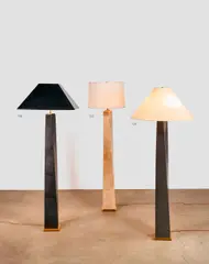 'JMF' Floor Lamp by Karl Springer, , gunmetal glazierite, polished brass, sold Mar 2026