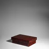 Karl Springer, Covered Box, , lacquered wood, suede, felt