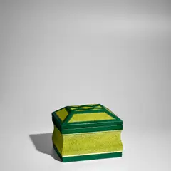 Karl Springer, Hinged Box, , lacquered wood, gold foil, suede