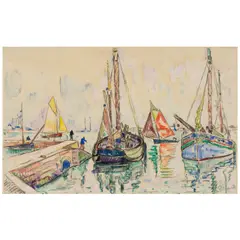 Paul Signac, Port breton (Saint-Guénolé). Les langoustiers, circa 1927, gouache, watercolor and black pencil on paper