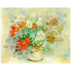 Le Pho, Fleurs, circa 1970, oil on canvas