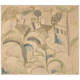 Albert Gleizes, Bermuda or Maisons sur une colline aux Bermudes or Paysage cubiste, 1917, watercolor and pen and ink on paper