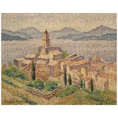 Jacques Martin-Ferrières, Monastère sur le lac d'Ohrid - Yougoslavie, 1919, oil on canvas