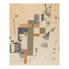 Kurt Schwitters, Plate 3, from Merz 3, 1923, paper collage on lithograph