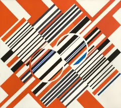 Günter Fruhtrunk, Umkehrende Reihen, 1962, Vinyl auf Pressholz