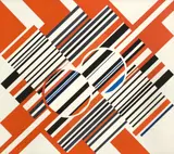 Günter Fruhtrunk, Umkehrende Reihen, 1962, Vinyl auf Pressholz