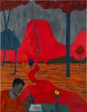 Shota Nakamura, night drawing, 2022, Öl auf Leinwand