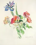Blumenstilleben by Oskar Kokoschka, 1967, Aquarell auf Velin, sold Jun 2010