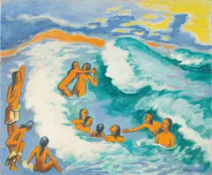 Max Pechstein, Badende, 1950, Öl auf Leinwand