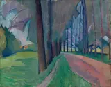 Franz Nölken, Pappelallee in Borgeln, Um 1915, Öl auf Leinwand