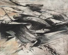 Karl Otto Götz, Kormo, 1958, Mischtechnik auf Leinwand