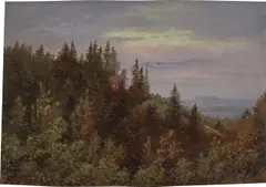 Carl Gustav Carus, Ruine in Pillnitz über den Weinbergen, Um 1835, Öl auf Karton