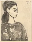 Pablo Picasso, Femme au corsage à fleurs, 1957, Lithografie auf Velin
