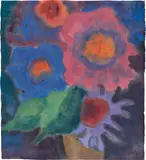 Emil Nolde, Blumenstillleben, Aquarell auf Japan