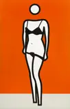 Woman Undressing 1 by Julian Opie, 2002, Farbserigrafie auf Kunststofffolie, auf Keilrahmen, sold Dec 2023
