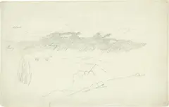 Caspar David Friedrich, Wolkenstudie in bergiger Landschaft, Um 1803, Bleistift auf Velin
