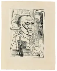 Berliner Reise by Max Beckmann, 1922, Original-Halbleinenmappe mit 10 Lithografien, jeweils auf Velin, und einer Lithografie auf dem Mappendeckel, sold Nov 2023