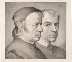 Johann Anton Ramboux, Bildnis der Gebrüder Konrad und Franz Eberhard, 1822, Lithografie auf Velin