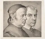 Johann Anton Ramboux, Bildnis der Gebrüder Konrad und Franz Eberhard, 1822, Lithografie auf Velin