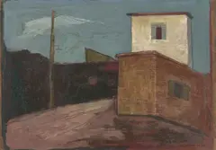 Felix Nussbaum, Straße mit Telefonmasten, 1932, Öl auf Leinwand